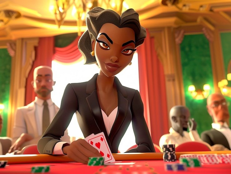 Baccarat live table with banker and player card positions